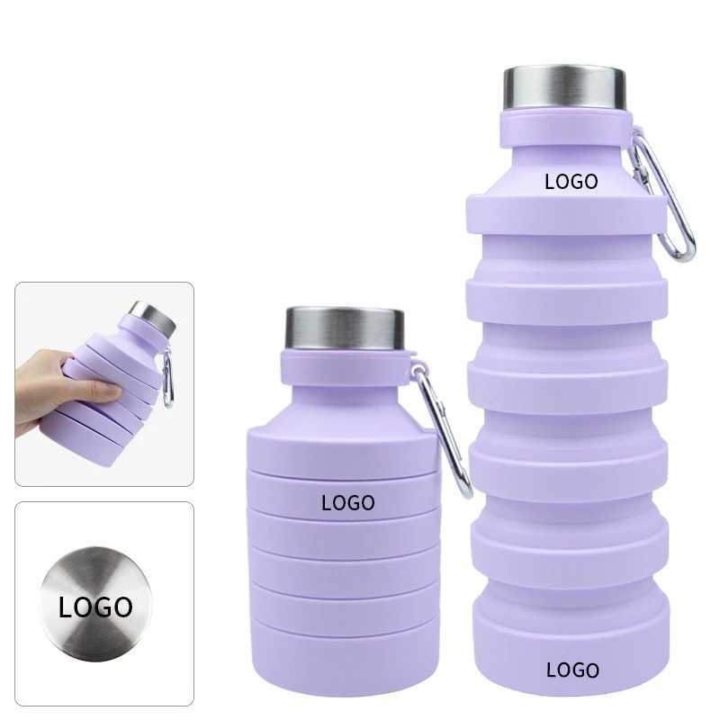 800ML Water Reusable Bisphenol A-Free Silicone Foldable Bottle Portable Hiking Cup Z260202