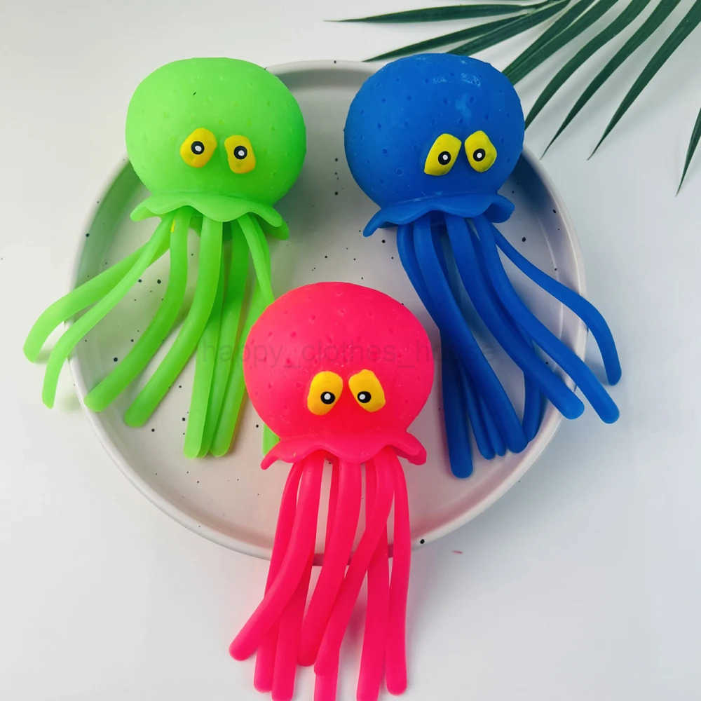 4 Colors Sponge Absorbent Octopus Baby Bath Toys Squeezing Stress Relief Toys Summer Swimming Pool Play Water Toy for ChildrenXJ241854
