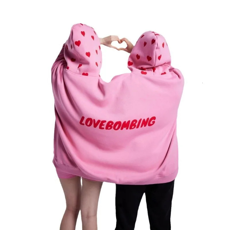 Couple intimate onepiece sweatshirt sports casual boiled drama men and women pullover hooded top im her he 241203