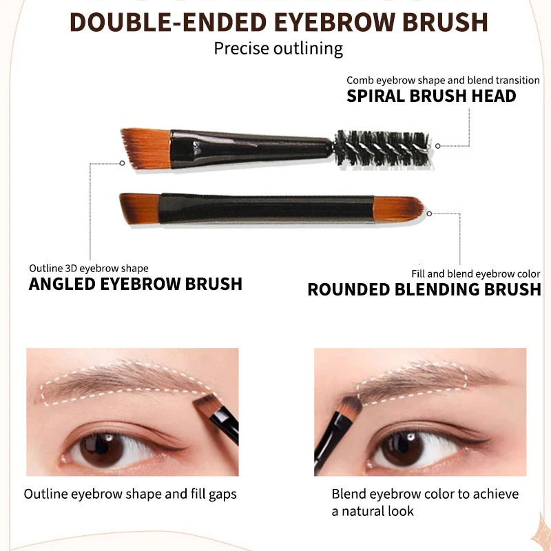 3-Color Eyebrow Powder Palette Cosmetic Eye Brow Enhancer Eye Shadow Eyeliner Contour All In One Makeup With Brush Mirror Box 241206