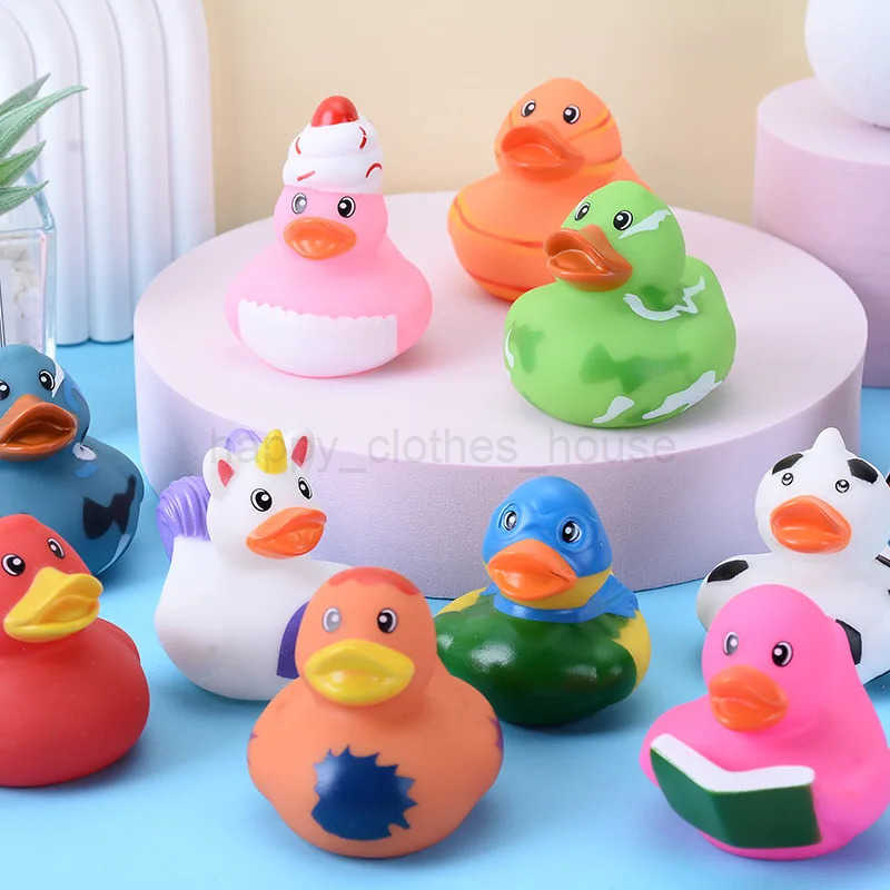 5-30PCS not repeated Baby Bath Ducks Swimming Pool Bath Toys Rubber Ducks Shower Water Toys for Childre GiftsXJ241207