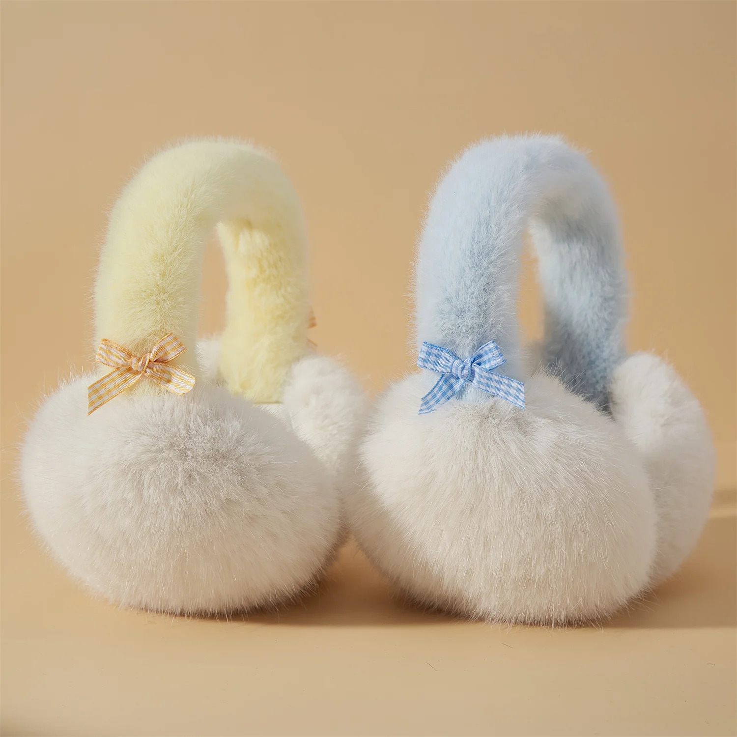 Fashionable and cute bow knot earmuffs high-quality rabbit fur warm earmuffs for girls birthday parties as gifts 241205