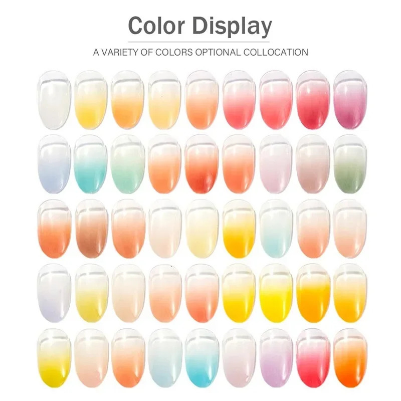 HNDO Spring Summer 9 in 1 Case Solid Powder Gradient Powder Nail Glitter for Nail Art Decor Manicure Pigment Dust 241206