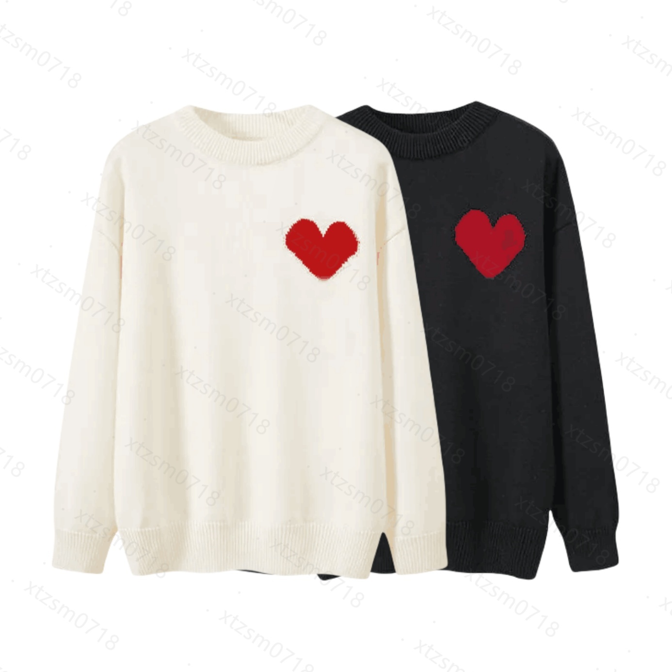 Designer sweater love heart A embroidery woman lover cardigan knit round neck high collar womens fashion letter white black long sleeve