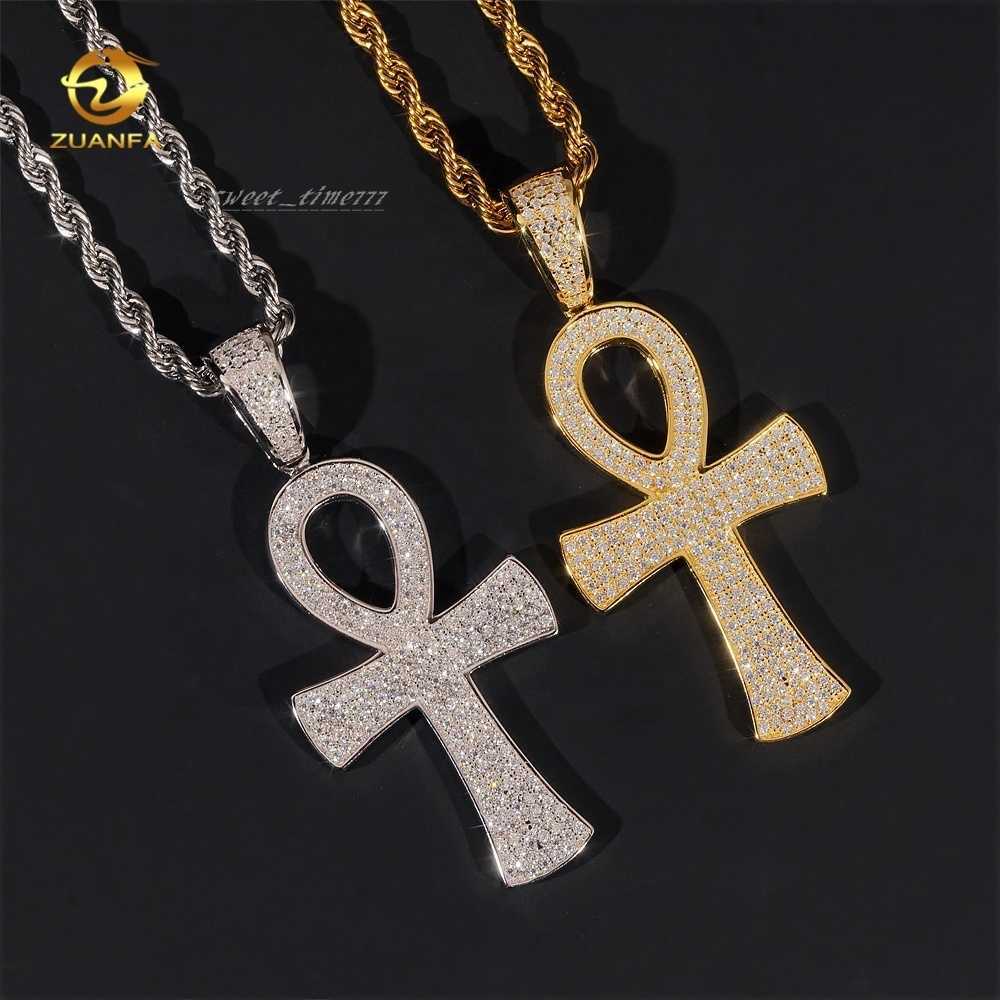 Silver 925 fine jewelry custom vvs moissanite hip hop iced out jewelry necklace cross pendant