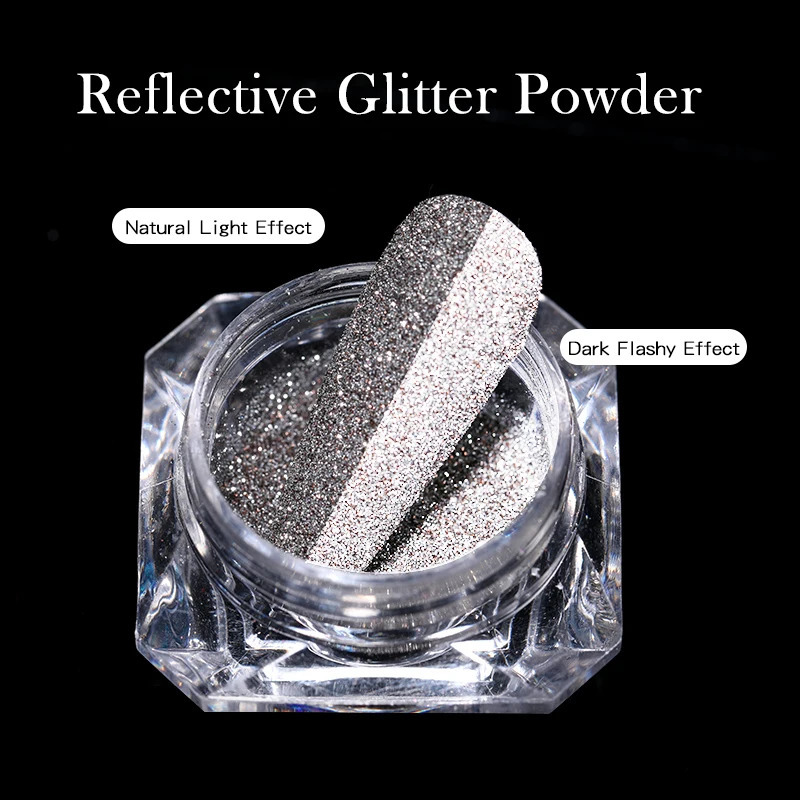 Reflective Glitter Nail Crystal Diamonds Powder Sparkling Auroras Sequins Shiny Pigment iridescent Glass Micro Drill Nai 241206