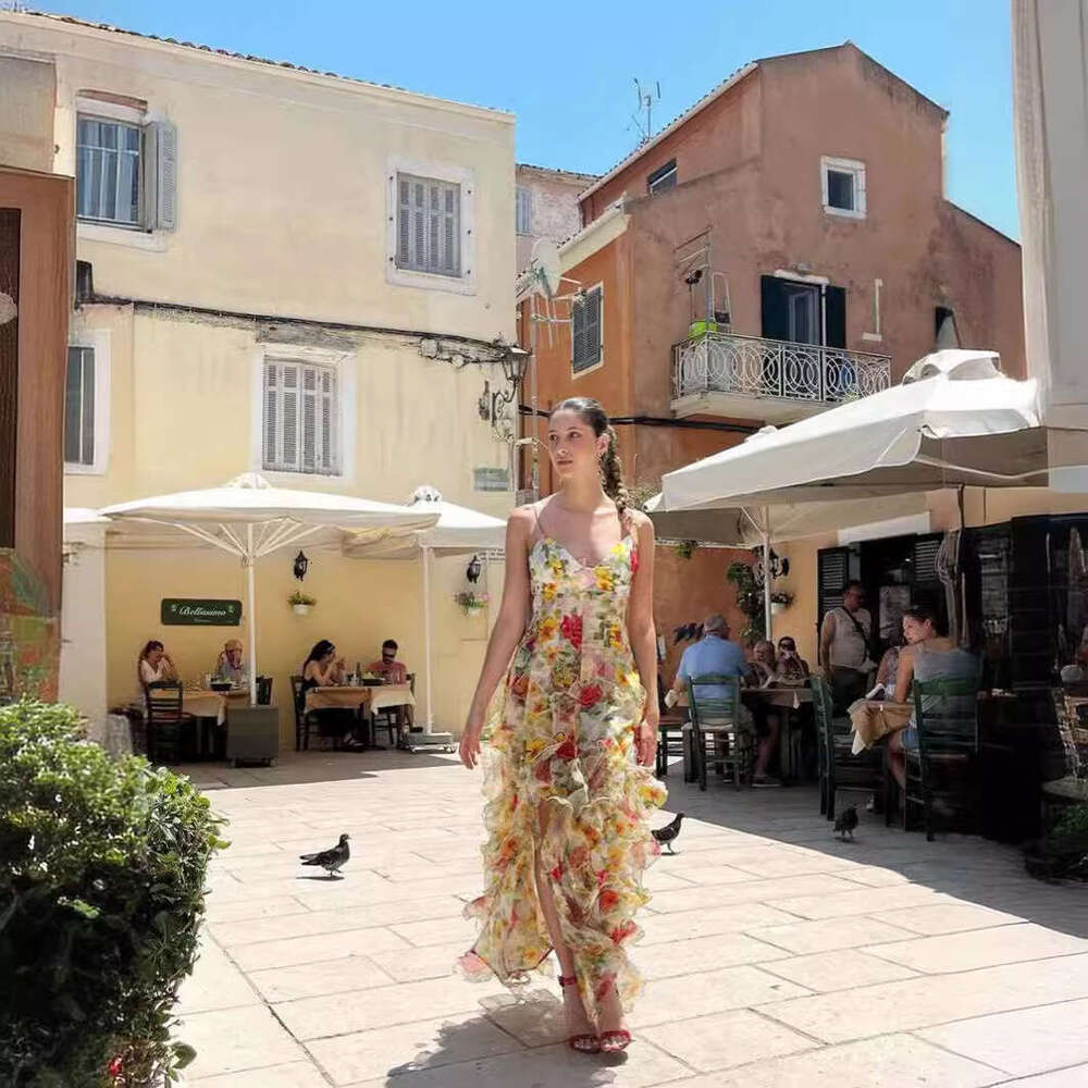 Spring/Summer Off Shoulder European and American Women's Organza Fairy Long Style Evening Dress 2024 New Casual Fashion Trendy Clothing