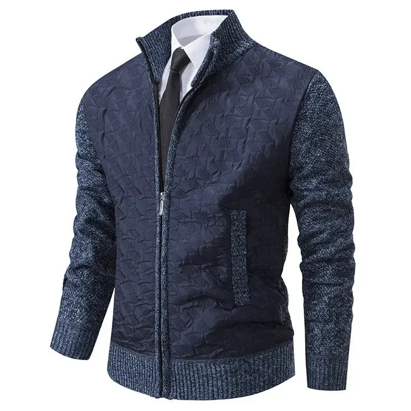 Intelligent leisure knitted cardigan mens 2024 autumn and winter business ultrathin sweater jacket 241206