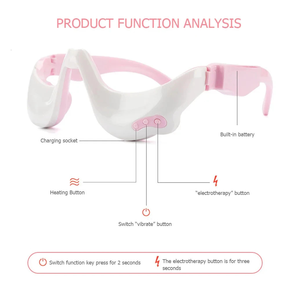 Smart Electric Massager For Eye Relaxation High Frequency Vibrate EMS Under Eye Massager 42° Eye Massage Heater Steamer Device 241206