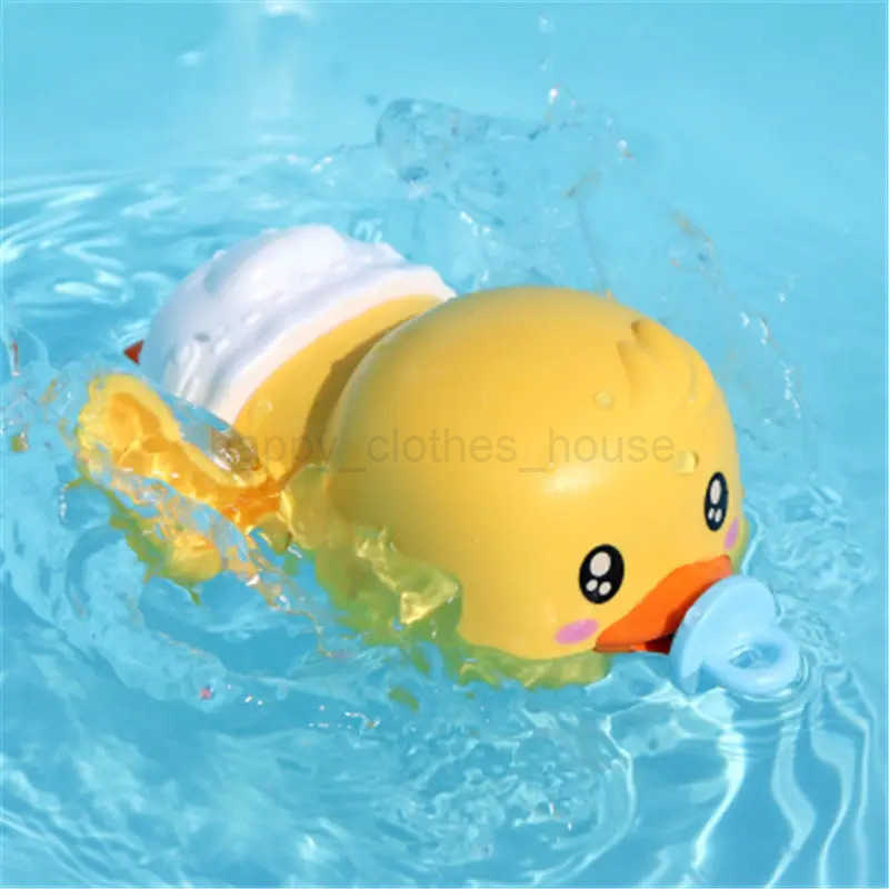 Baby Bath Toys Water Chain Clockwork Bathing Cute Swimming Yellow Duck Toy Toddler Pool Beach Classic Toy For Kids Water PlayingXJ241207