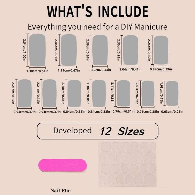 Chic Bows Tie Adorned Press On Nails Medium Long False Nails Full Cover Glossy Nude Square Acrylic False Nails Drop 241206