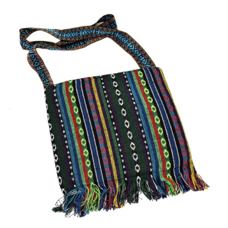 Women's Ethnic Style Versatile Crossbody Bohemian Embroidered Tassel Hanfu Bag