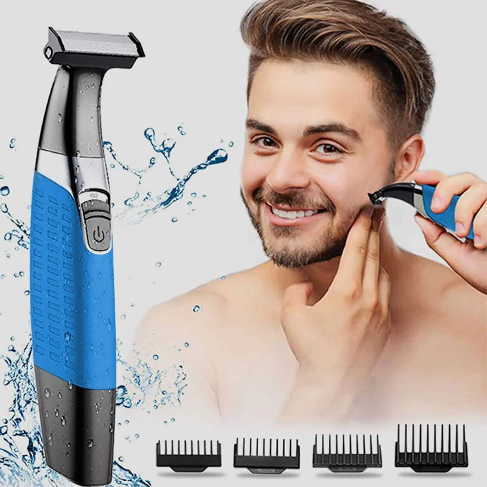 KEMEI Electric Shaver Professional Beard Trimmer Reciprocating Rubber Anti-skid Body Waterproof Rechargeable Shaver KM-1910XJ241207