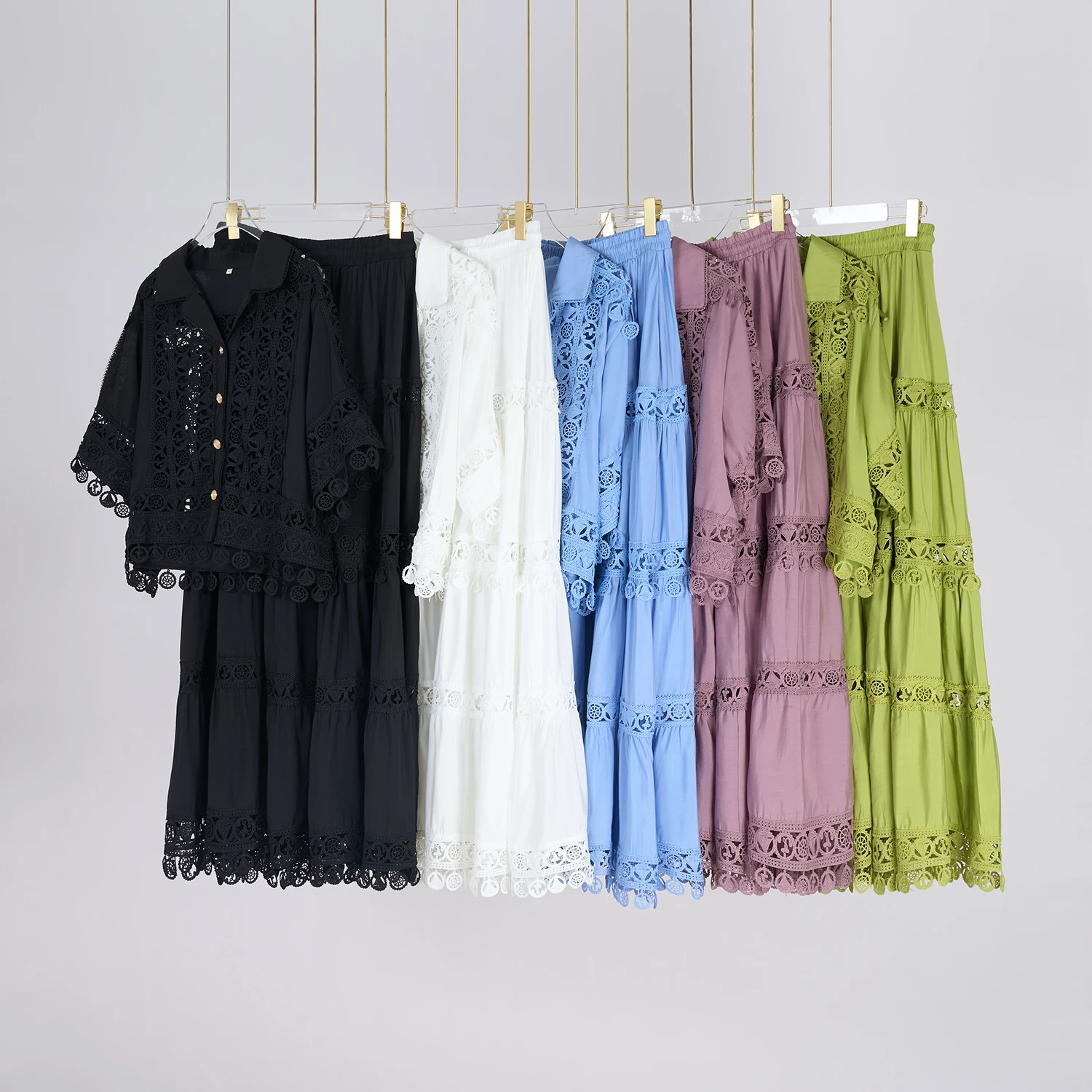 Two Piece Dress Runway Two Piece Skirt Set Women Flower Print High Stretchy Pullovers Top Pleated Long Skirts Suit Summer Female Outfit 2025