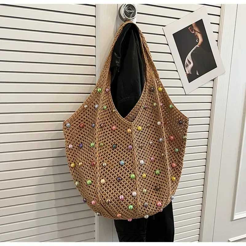 Fiable Young Wens Shoder Bag 2024 Summer New Casual Resort Style Beach Woven Bolso De Mujer Simple Z241207