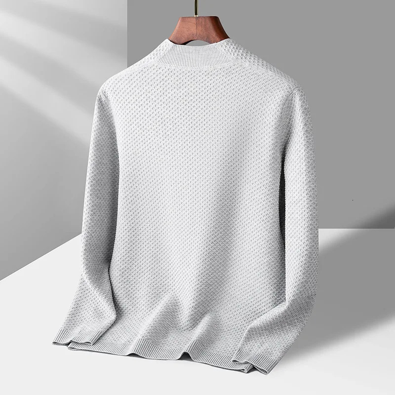 Mens Classic Polo Pattern Cardigan Zipper Free Shawl Daily Work Business Thin Coat Texture Top 241206