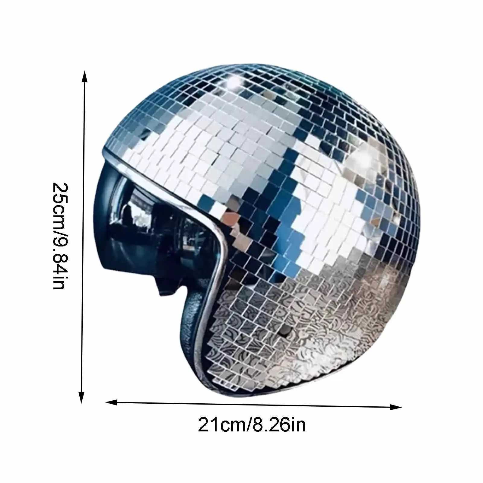 Classic Disco Ball Helmet Mirror Glitter Ball Helmets Hat Club Bar Party Full Glass Reflective Disco Shiny Hat for Costume PartyXJ241207