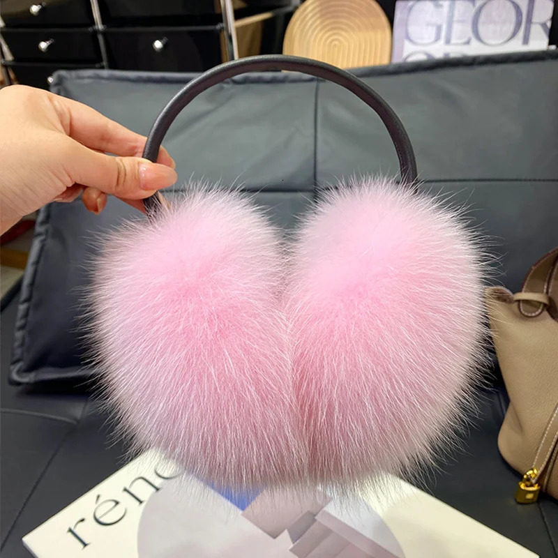 Solid plush earmuffs warm winter earmuffs fox fur earmuffs fashionable earmuffs outdoor cold protection earmuffs foldable earmuffs 241205