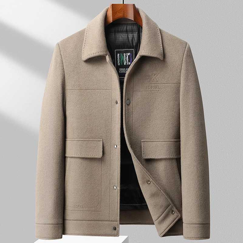 2024 Autumn/Winter New Mens Wool Coat Detachable Inner Jar Short Sleeve Jacket High end Fabric Youth Fashion Wool Coat X241207