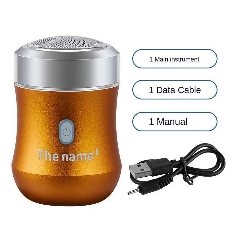 New Design Metal Case Portable Smart Electric Shaver Mini Washable Men Of Car USB Beard Shaving Knife Razor With Charging CableXJ241207