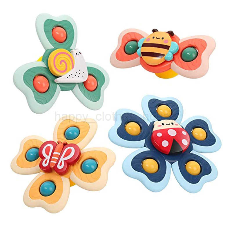 Suction Cup Spinning Top Toys Insects Sucker Spinner Toys For KidsWindow High Chair Tray Bath Table Airplane Travel ToyXJ241207