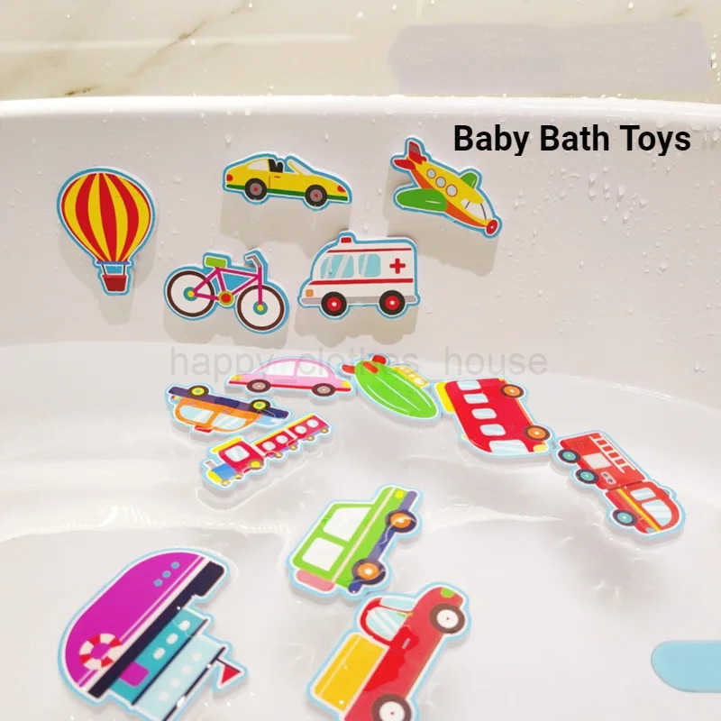 Children Bathroom Stickers Toys Baby Cognitive Soft EVA Animals Sticker Floating Foam Bath Toys for Kids Baby Water Bathtub ToysXJ241207