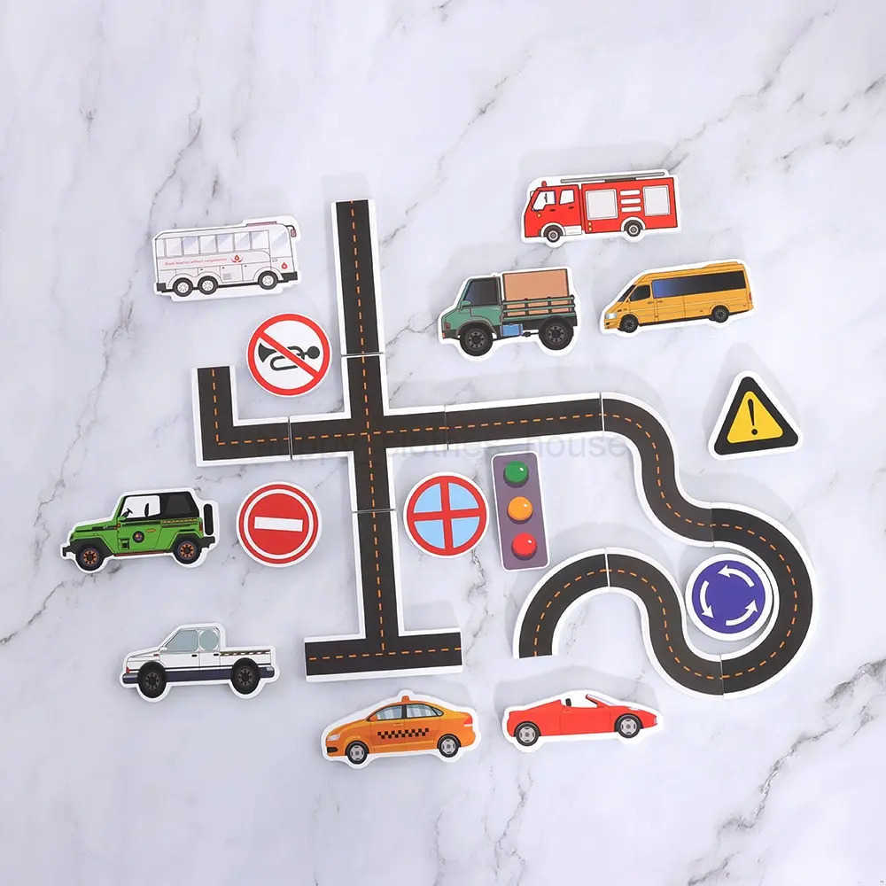 23 Pieces Bath Water Toy Sticky Wall Ci Traffic Car Road Rail Puzzle Vinyl 0-3Y 3-6Y 6-12Y 12+y 14+Y Bath FeaturesXJ241207