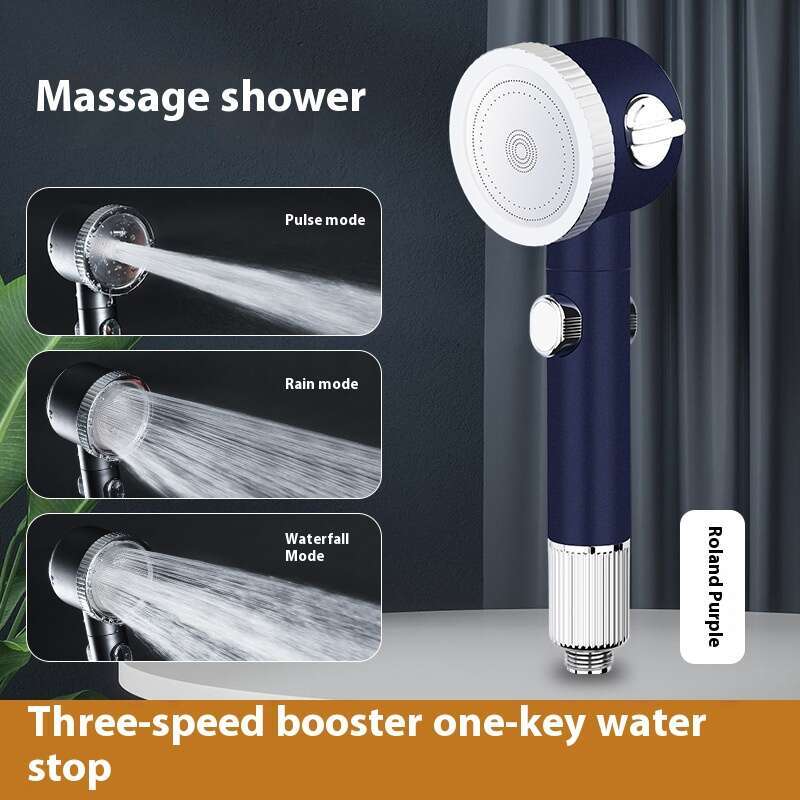 New Type Wearing Boosted Rubbing Handheld Massage Spray Head Silicone Rain Set Pressure Regulating and Water Stopping Shower