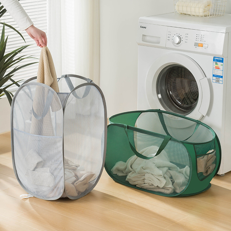 Household dirty clothes storage basket grid laundry basket foldable dirty storage basket wholesale