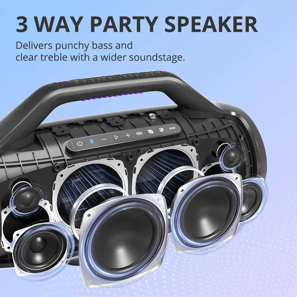 Tronsmart Bang Max Speaker wireless connections Speaker with 130W 3channel audio system synchronized 100speakers application control guitarmicroph