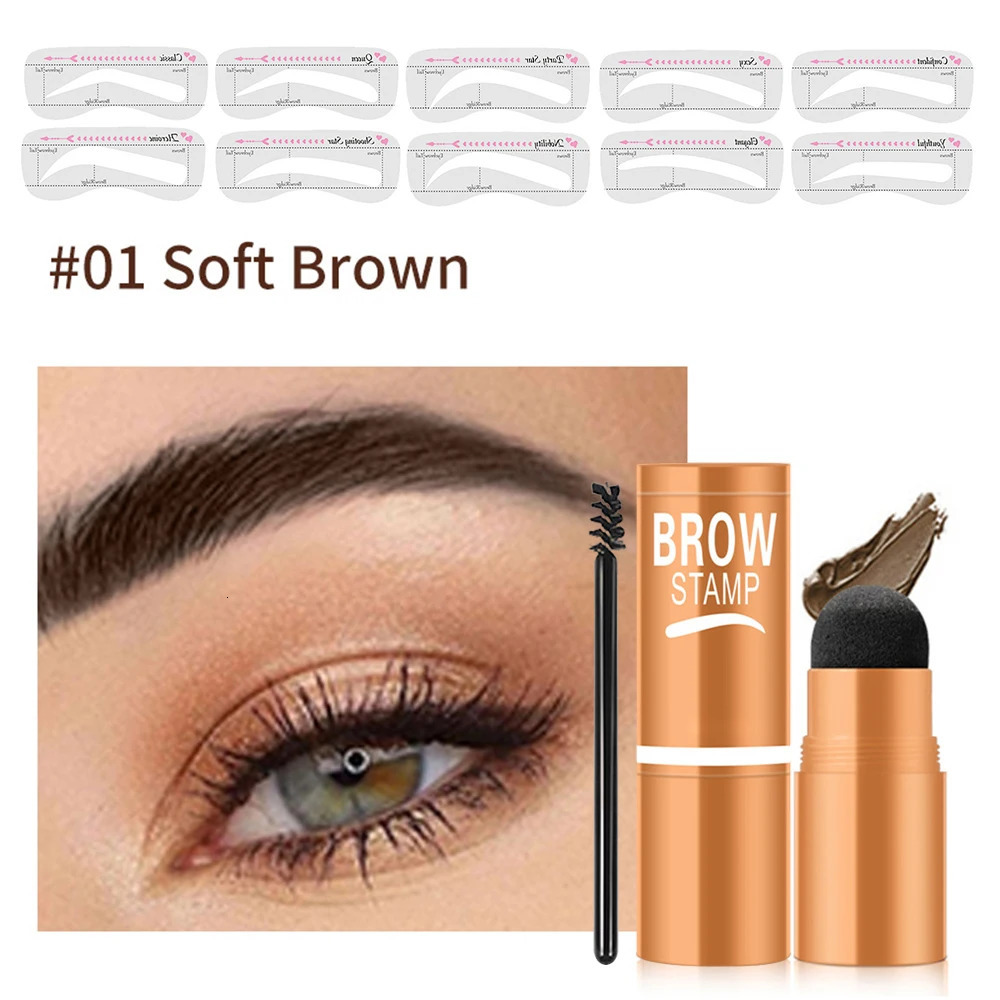 1PC Eyebrow Powder Stamp Tint Stencil Kit Cosmetics Waterproof Womens Makeup Eyebrows Enhancer Tattoo Tint for Eyebrows 241206