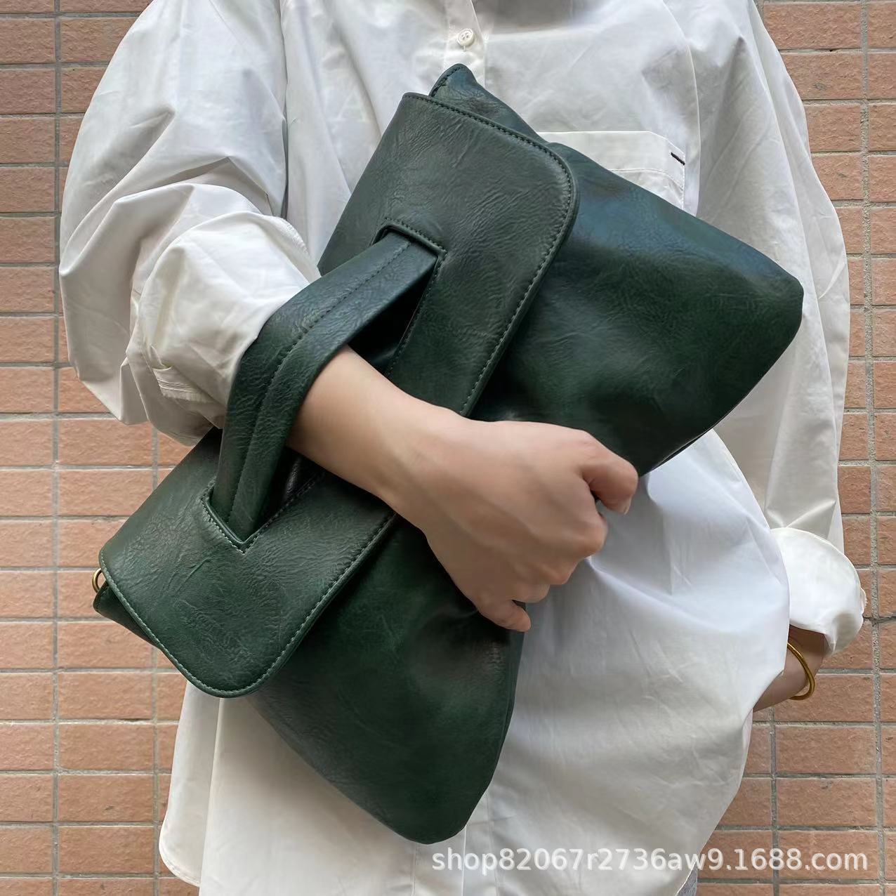 2023 New PU Crossbody Single Shoulder Strap Set Handbag Large Capacity Storage Bag Official Document