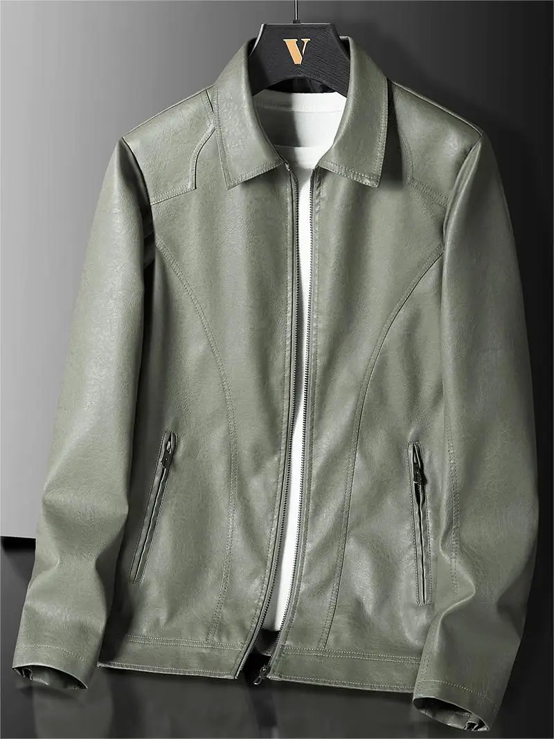 Large Size 8xl 7xl Pu Leather Jacket Men Warm Bomber Motorcycle Jackets Winter Retro Faux Coats Flannel High Quality 241202