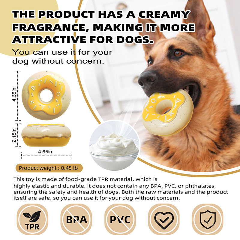 Pet supplies donut sound dog toys grinding teeth to relieve boredom teeth cleaning sound donut dog toys