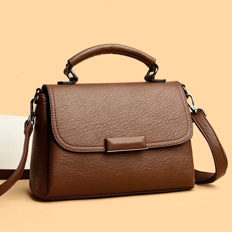 High quality denim leather womens handbag fashionable womens messenger handbag womens genuine leather shoulder cross body Sac 241205