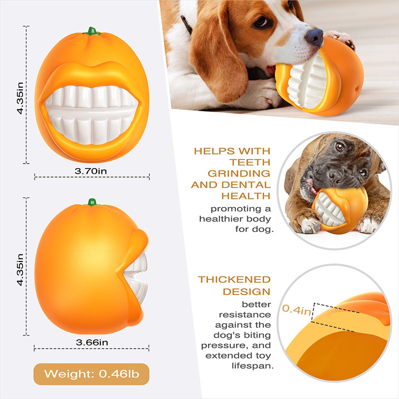 Wholesale new exploding vocal orange vocal teething ball dog toothbrush weird barking dog toys