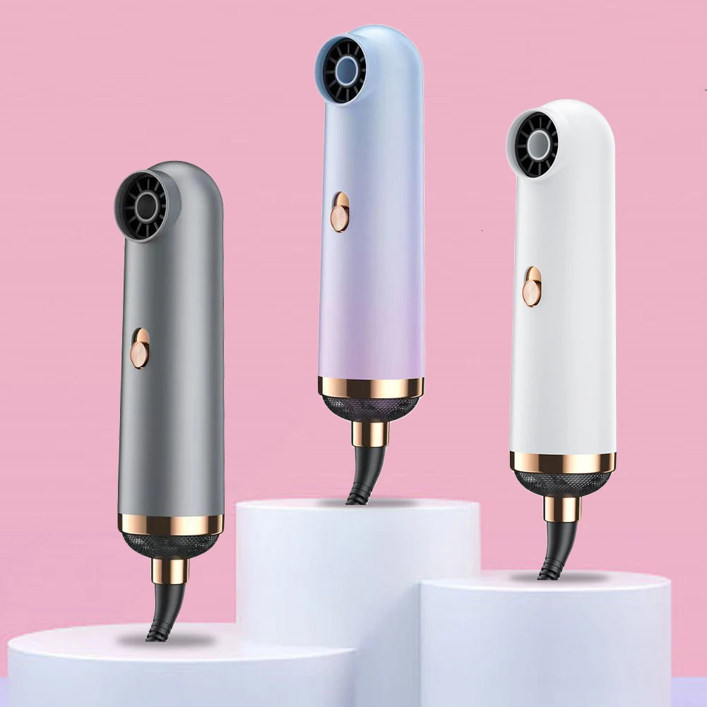 Mini Anion Blow Dryer 3 Speeds Portable Blower Drier Bladeless Hair Straightening Comb Powerful Anti-Winding Personal Hair Care 241206