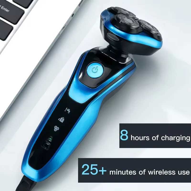 Electric Shaver Rotary Shaver Electric Razor Beard Trimmer Rechargeable Hair Cutting Shaving Machine Clipper for Men WaterproofXJ241207