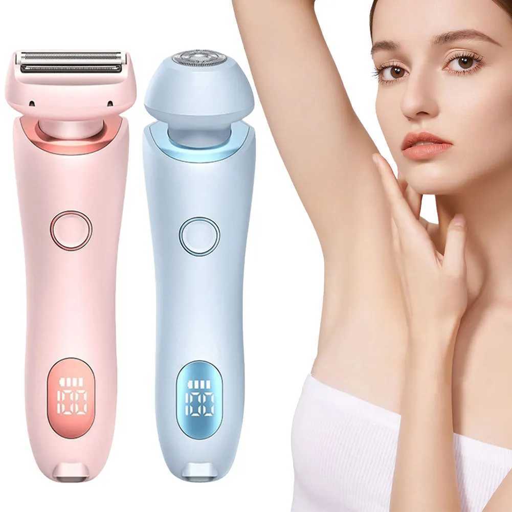 Bikini Trimmer for Women Waterproof Body Hair Trimmer Rechargeable Electric Razor 2 in 1 for Pubic Legs Body HairXJ241207