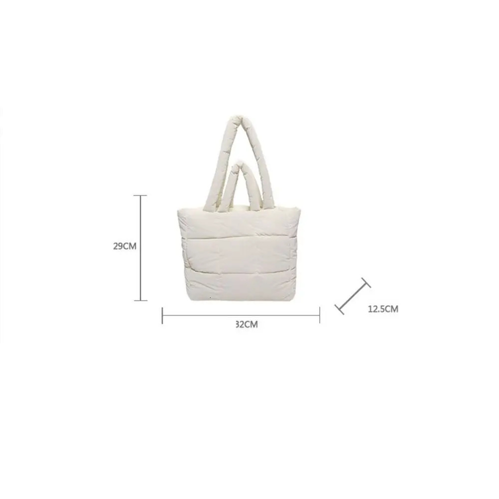 Korean style large capacity womens down bag solid color shoulder bag 241205