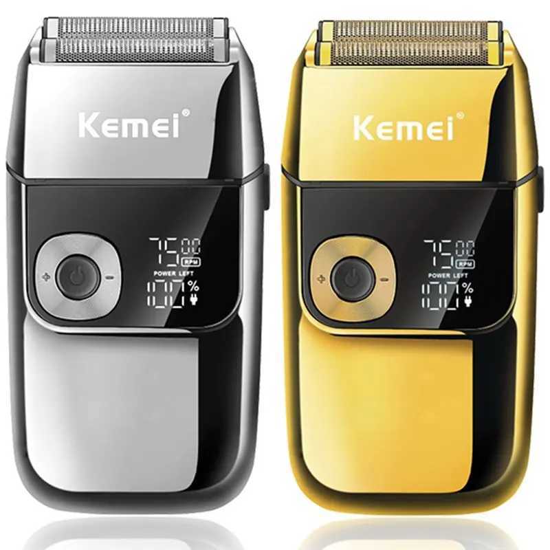 Kemei Professional Metal Housing Electric Shaver For Men Beard Rechargeable Hair Electric Razor Bald Head Shaving Machine BarberXJ241207