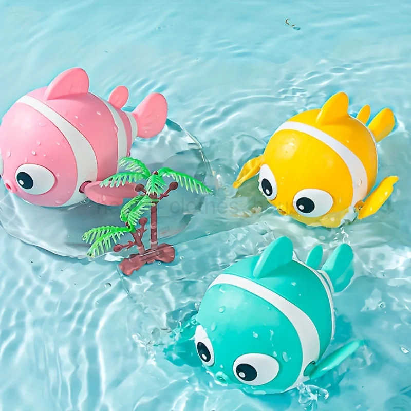 1/3Pcs Fun Bath Toy Animal Clockwork Bathtub Swimming Pool Toy For Toddlers Baby Playing Water Clownfish Crab Dolphin Bath ToysXJ241207