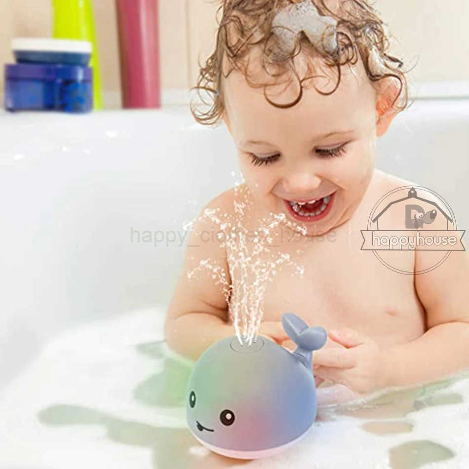 Baby Bath Toys Spray Water Shower Swim Pool Bathing Toys for Kids Electric Whale Bath Ball with Light Music LED Light Baby ToysXJ17807