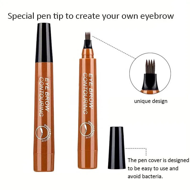 5 Colors Microblading Eyebrow Pen Waterproof Liquid Eyebrow Pencil Long Lasting Eyebrow Pen 4 oints eyebrow pen Cosmetics 241206
