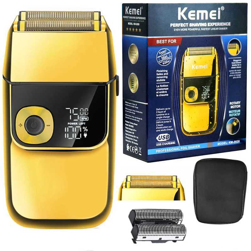 Kemei 2028 Barber Professional Beard Hair Shaver For Men Electric Shaver Rechargeable Electric Razor Balds Head Shaving MachineXJ241207