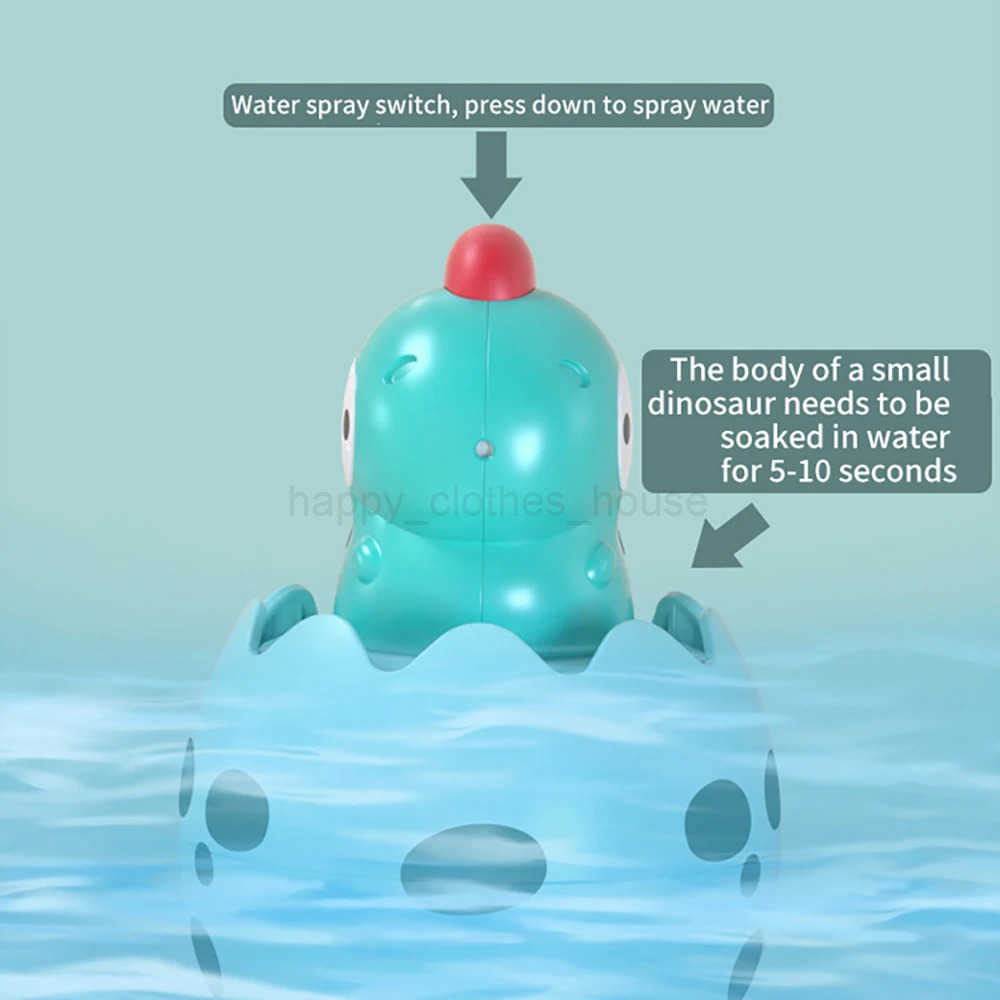 Baby bath Toys Small Yellow Duck Rain Spray Eggs Baby Children Bathroom Water Play Shower Boys and Girls Dinosaur EggshellsXJ241207