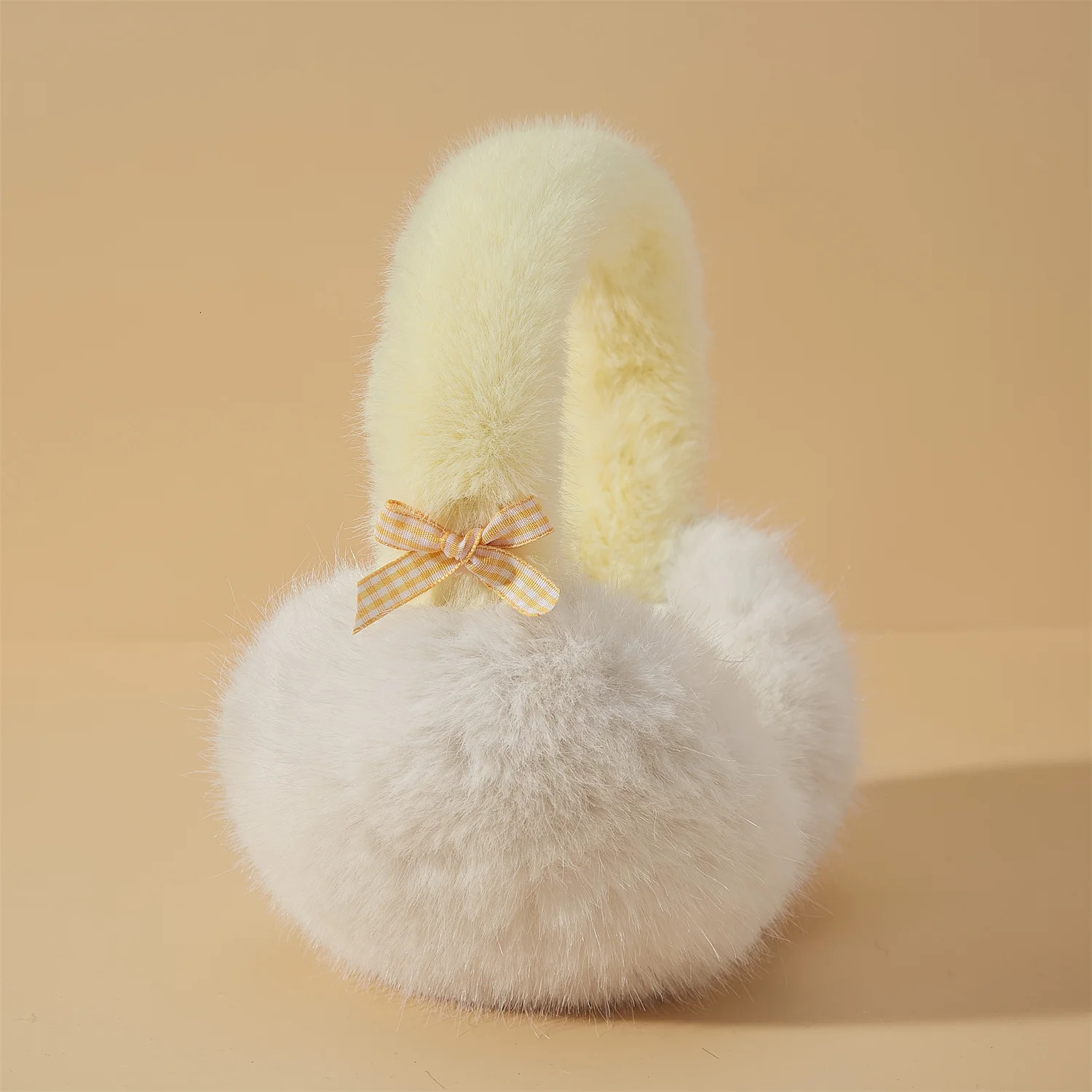 Fashionable and cute bow knot earmuffs high-quality rabbit fur warm earmuffs for girls birthday parties as gifts 241205