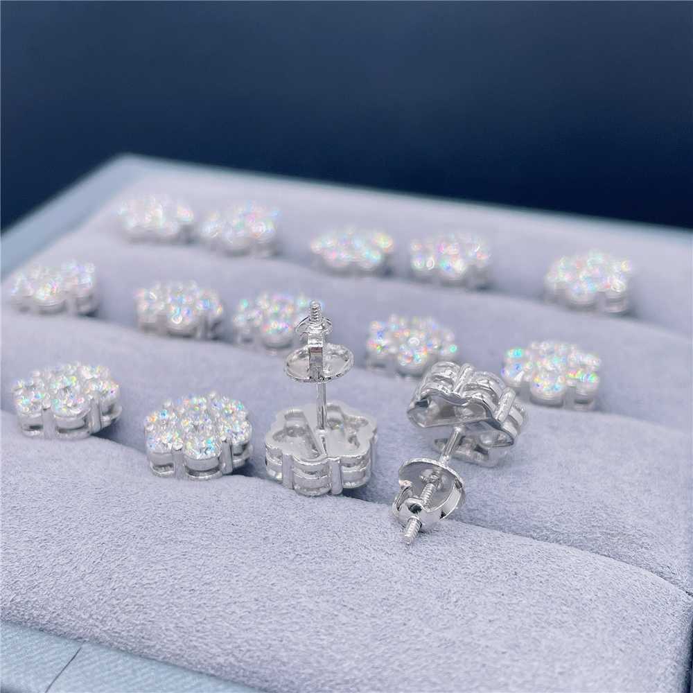 Zuanfa Popular Pass Dia Tester Fine Jewelry Sier 8mm 12mm 15mm wer VVS Moissanite Stud Earrings