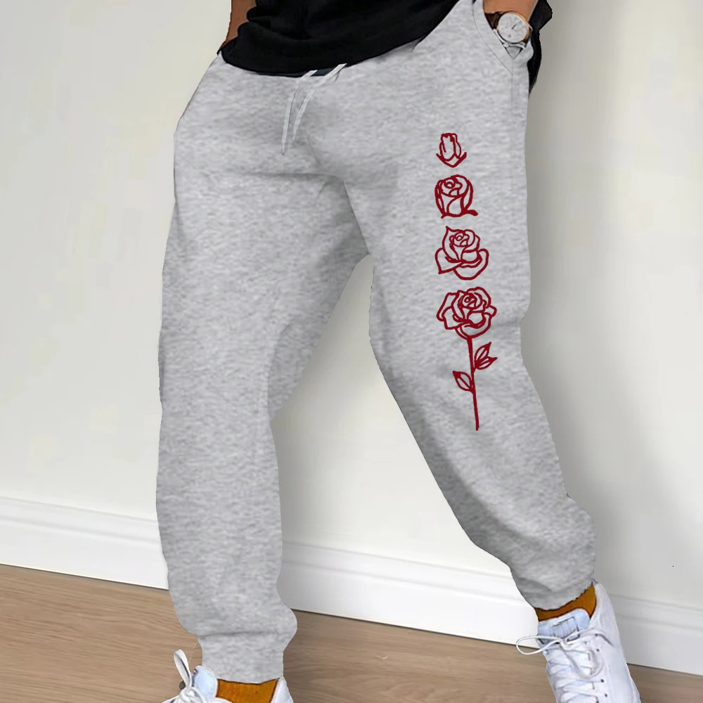 Mens printed clothing Trouser Drawstring casual pants sports autumn and winter jogging fitness 241206