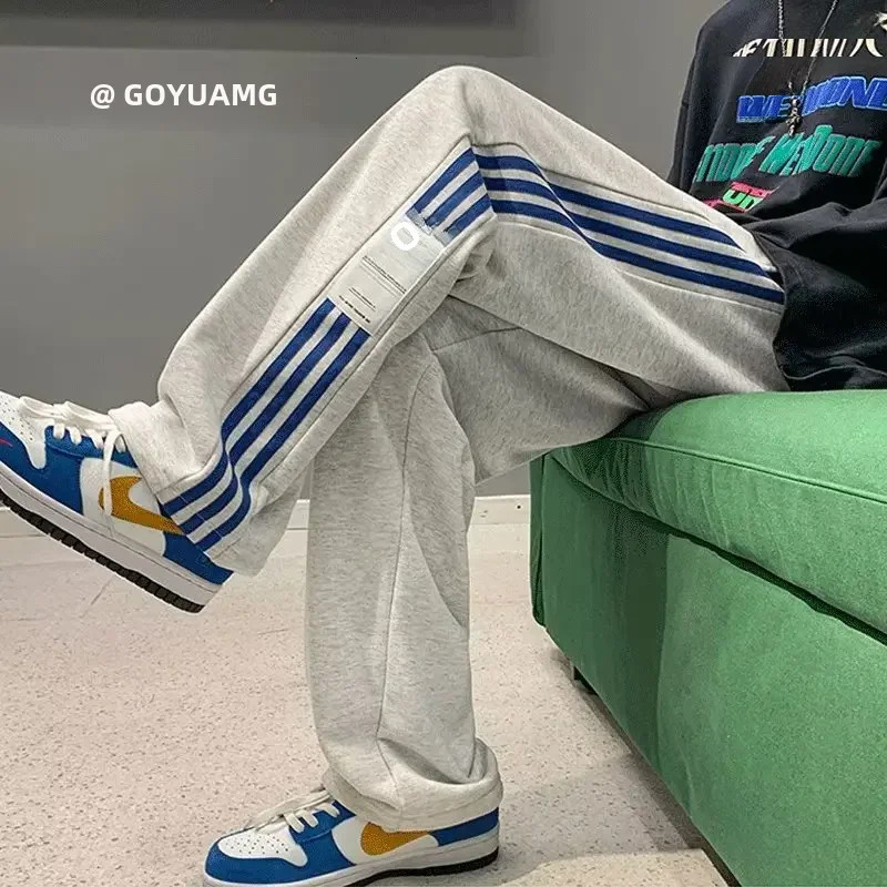 Autumn casual pants mens loose fit straight leg sports 241206